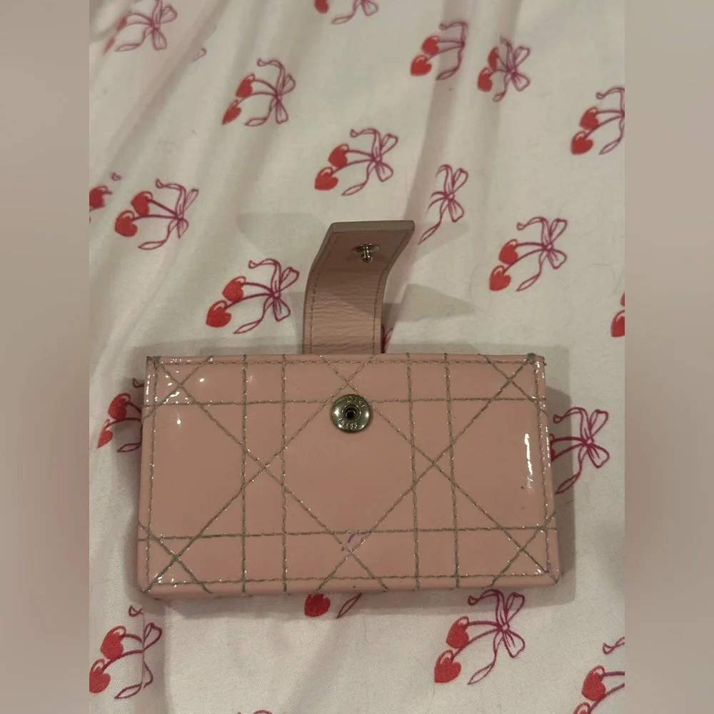 Pink Christian Dior Quilted Cardholder/Wallet